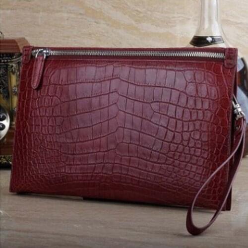 Ourui new selling true crocodile men clurch bag Large Bamboo texture Men clutch bag men crocodile bag