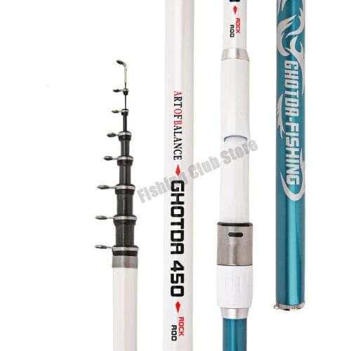Portable High Carbon 3.6/4.5/5.4/6.3M Fishing Rod Spinning Telescopic Spinning Rod Ultralight Rock Fishing Rod