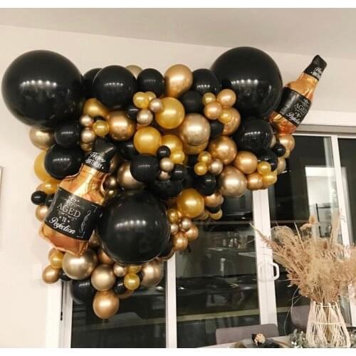Metallic Latex Balloons Black White Gold Long Shape Chrome Helium Globos Birthday Party Wedding Decoration Kids Balls