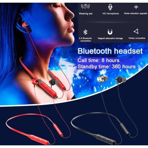 Neck-mounted Bluetooth headset Bluetooth 5.0 stereo hanging neck wireless sports long standby sports headset gaming headset