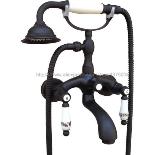 Bathtub Faucets Wall Mounted Oil Rubbed Bronze Bathtub Faucet With Hand Shower Bathroom Bath Shower Faucets Ntf570