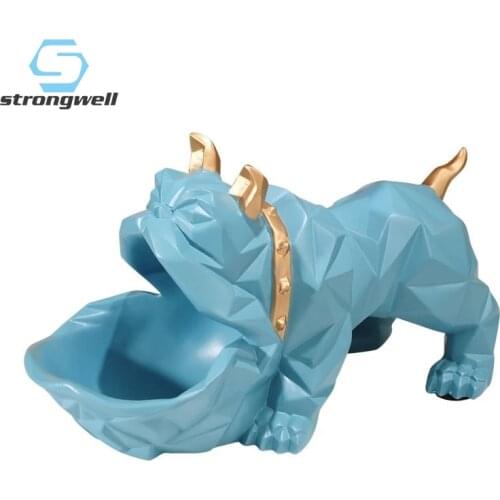 Strongwell Geometric Bulldog Snack Box Storage Ornament Candy Tray Food Storage Box Wedding Decoration Animal Organizer Storage