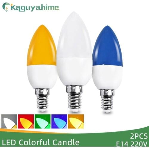 Kaguyahime LED Candle Bulb E14 220V Candle Bulbs 2pcs/lot Chandelier Lamp Replace Halogen Lamp Home Lights LED E14 Lamp Ampoule