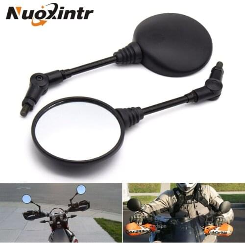 Nuoxintr Black Motorcycle Mirrors Custom Folding Side Universal Moto Rearview Mirror For Honda Suzuki Yamaha ATV Accessories