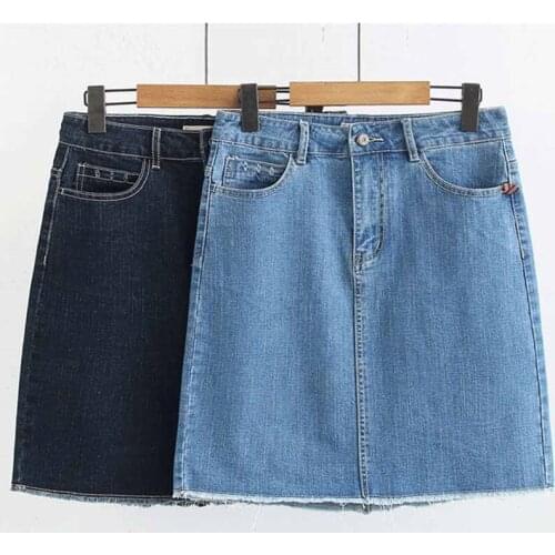 2019 Fashion Summer Denim Skirt Women 2019 Plus size 5XL Short Jeans Skirts Sexy Female Casual Solid color Cotton Skirts G303