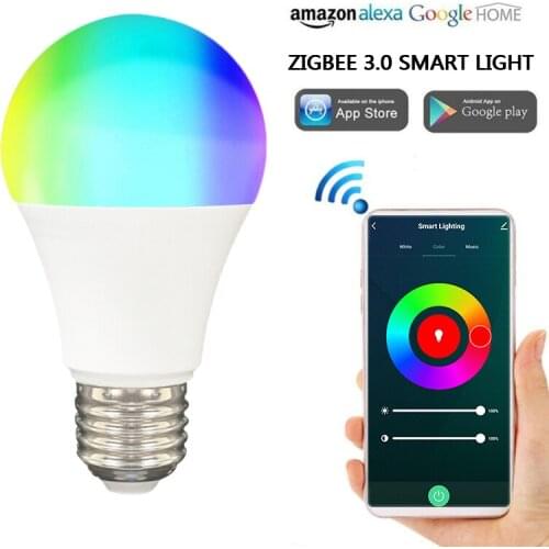 Zigbee Smart Home LED Bulb Light Lamp 9W E27 RGB for Tuya Smart Life Smartthings Alexa Google Home Smart Home Control