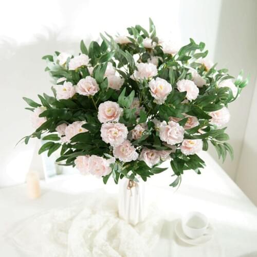 1PCS 3 Big Heads Artificial Flowers Colorful Rose Fake Flowers For Home Wedding Party Decoration Indoor Simulation Plant Decor