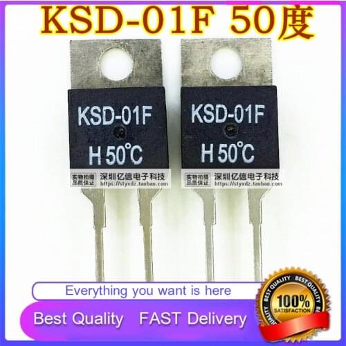 10Pcs/Lot New Original KSD-01F 50 DEGREE NORMALLY OPEN TEMPERATURE CONTROLLER 2 FEET Good Quality