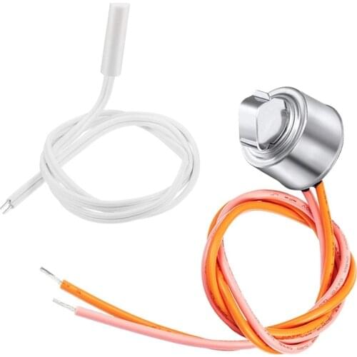 2 Pcs WR55X10025 Refrigerator Temperature Sensor Replace 914093, WR50X10068 Defrost Thermostat for GE Refrigerators