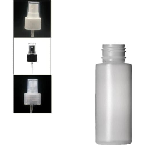 2oz/60ml natural-colored HDPE cylinder round soft bottle with black/white/transparent Fine Mist Sprayer X5