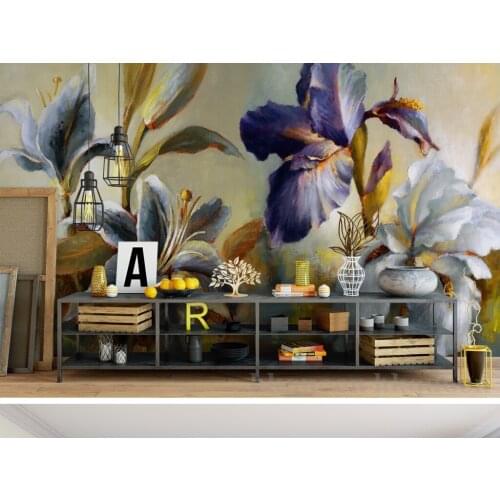 3D European Vintage Flower Wallpaper Mural Print Photo Wallpaper for Living Room Study Room Wall Decor Floral Wall Paper Murals