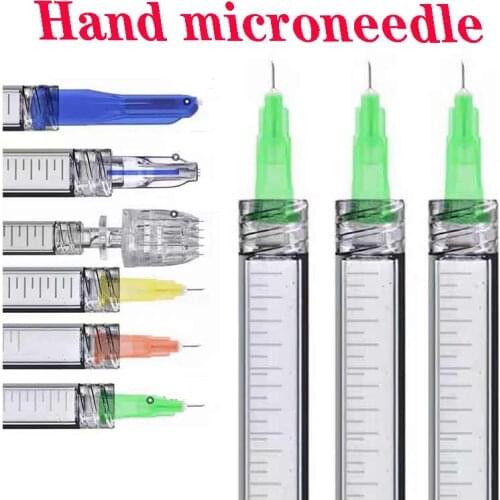 5pcs set Hand Injector Microneedles Sterile for HA Injection Removal Wrinkle Round Eyes Neck Lines Vital Injection Beauty Tool