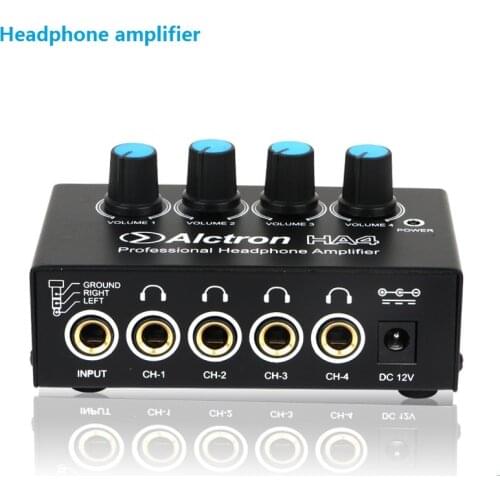 Alctron HA4 NEW Professional Monitoring Headphone Amplifier Ultra-Compact 4 Channels Headphone Amp Mini Audio Stereo Amplifier