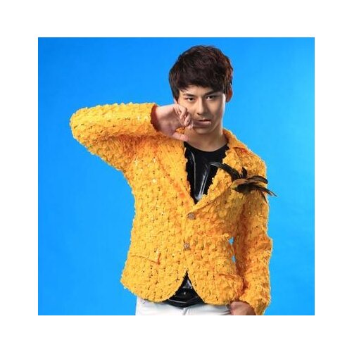 England yellow Original stage 1 suits mens blazer jacket men blazer slim fit terno masculino blazer men jacket Customizable