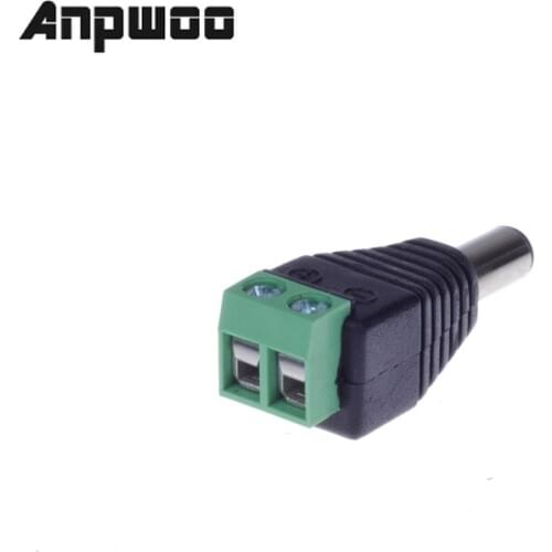 ANPWOO 100PCS/LOT 2.1mm x 5.5mm Female Male DC Power Plug Adapter for CCTV CAMERA