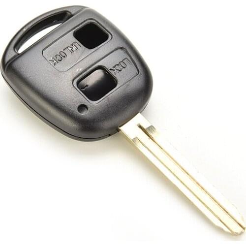 Remote Key Shell Case for Toyota Avensis Yaris Auris 2 Buttons Key Cover With Button PadUncut Replacement Black