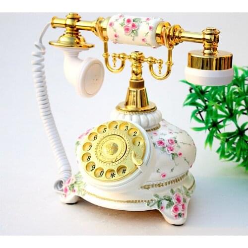 European antique landline rotary dial retro cute fashion telephone