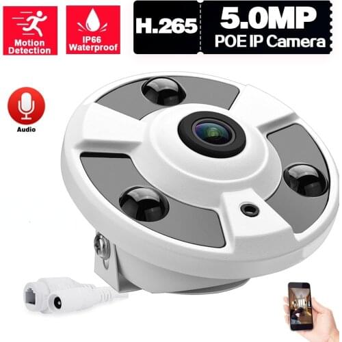CCTV Fisheye Camera IP Dome Outdoor 5MP 360 Panoramic Security Surveillance Camera POE XMEYE NVR Monitoring Cam ONVIF H.265 2MP