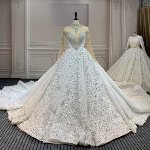 Marnham Luxury Wedding Dress Classic Bridal Gown For Woman Flower Crystal Diamond Vestido De Noiva Robe Mariee Customize