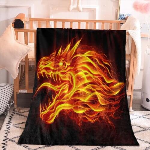 Home Furniture Decor European And American Style 3D Print Custom Dragon Blanket Single Apartment Living Room Sofa Blanket