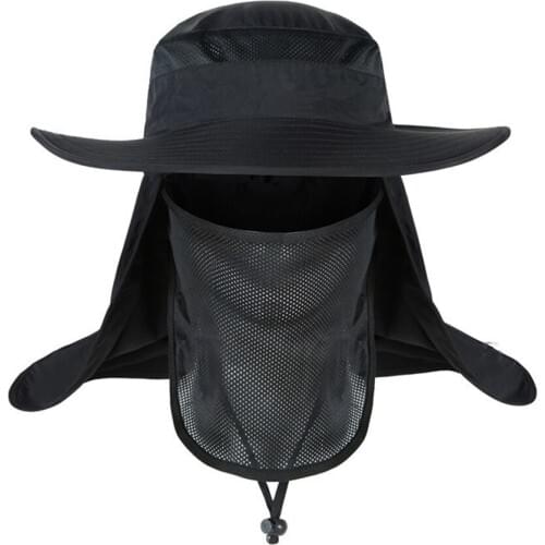 2020 New Summer Men Outdoor Travel Sun Hat Men UV Protection Wide Brim Summer Sun Hat Cap Fisherman Hat Man