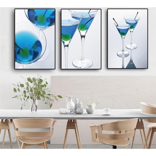 Fruits Wine Glass Posters and Prints Minimalist Nordic Style Scandinavian Modern Wall Picture for Restaurant Home Kitchen Decor