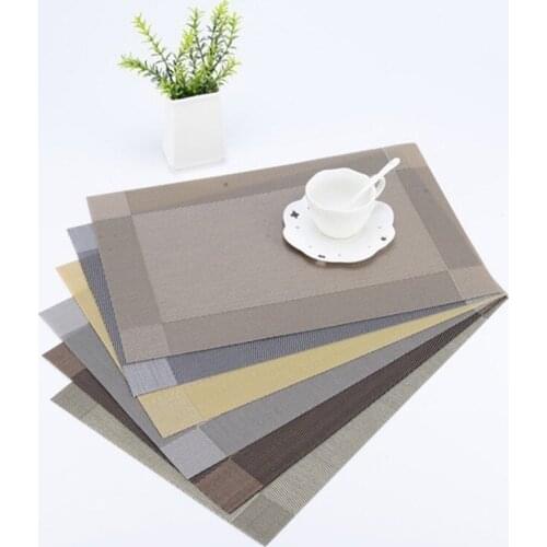 PVC Plastic Placemats for Dining Table Runner Linens Place Mat in Kitchen Accessories Cup Wine Mat Hotel Restaurant
