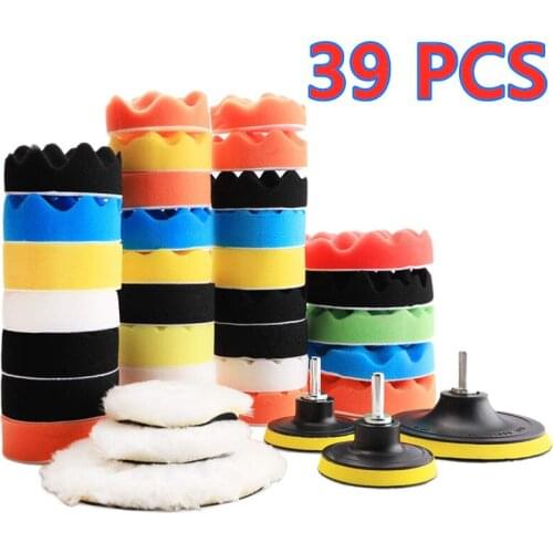 Car Polishing Pads Sponge Wool Polishing Waxing Buffing Pads Kit for Auto Car Polishers with M10 Drill Adapter
