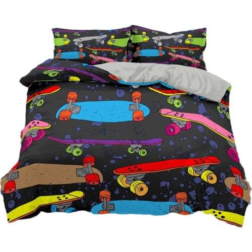 ROMANZO 2/3 Pcs Scooter Duvet Cover Cartoon King Queen Single Bedding Sets Bed Set Quilt Comforter Covers