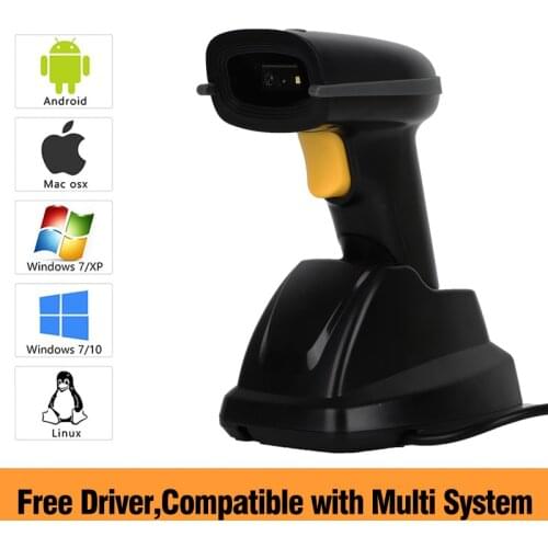 Handheld Wireless Mini 1D 2D Barcode Bluetooth Scanner QR Bar Code Reader 2.4G USB Wired scan with stand for IOS Android IPAD