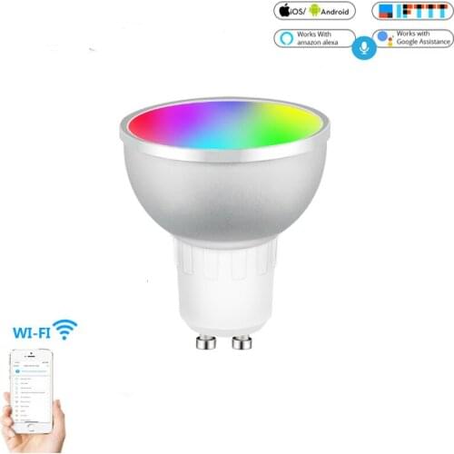 GU10 WiFi Smart LED Light Bulb RGBCW Warm White Daylight Multicolor Work with Alexa Google Home