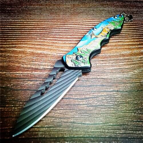 140mm 9CR18MOV Blade Quick Open Knives Folding Knife Survival Hunting Camping High Hardness Military Survival Outdoor Knives