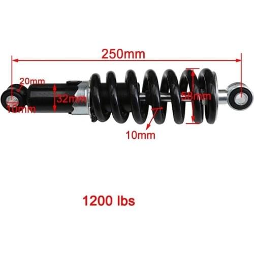 250mm Motorcycle Shock Absorber Suspension Protection Rear Shocker Absorbers 1200LBS Dirt Bikes