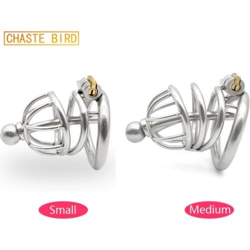 304 stainless steel Cage Chastity with catheter Device arc-shaped Cock Ring with Stealth lock Sex Toy A227