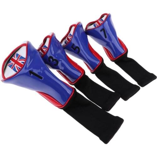 4pcs/pack PU Golf Wedge Iron Headcovers Head Covers Protectors Number Tags