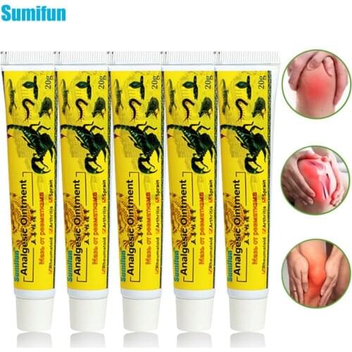 Sumifun 5pcs Scorpion Ointment Chinese Herbal Pain Relief Cream Suitable for Rheumatism Arthritis Back Neck Muscle Rubs Ointment