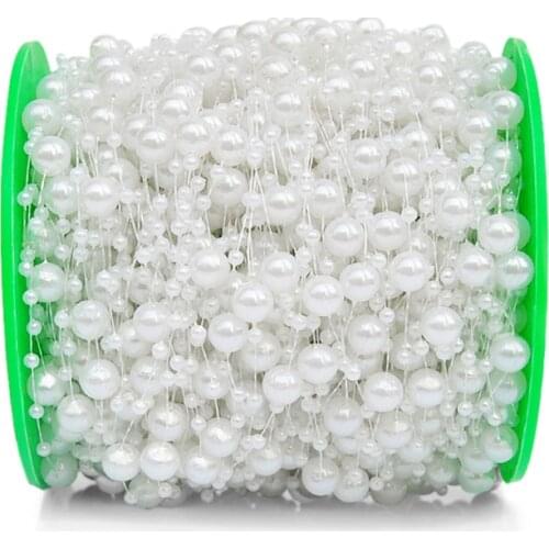 60m/roll pearls Beads chain Garland Wedding Centerpiece flower/ Crafting DIY accessory / Bride hair decoration