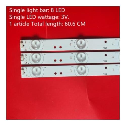 60pcs LED Backlight strip 8 Lamp for Skyworth 32e36 32E350E 32E320W 32INCH WS V2.0 PITCH 80MM 32E310C LED32C45RQD dl3271(B) W