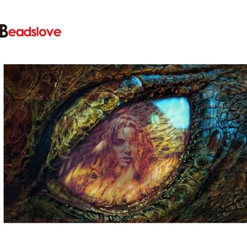 Full Square Round Drill 5D DIY Diamond Painting Dragon Eye Embroidery fantasy woman Cross Stitch Home Decor painting