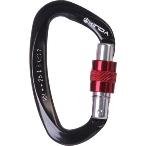 Mountaineering Caving Rock Climbing Carabiner aluminum D Shaped Safety Master Screw Lock Buckle Escalade Equipement