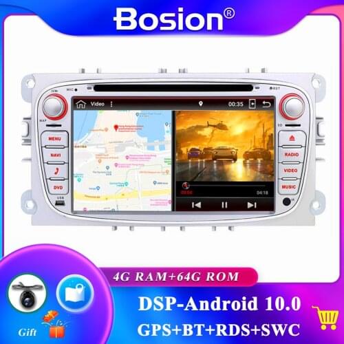 Autoradio 2 din Android 10.0 car dvd radio for Ford focus Mondeo s-max Kuga c-max wifi steering wheel control dab 4GB+64GB