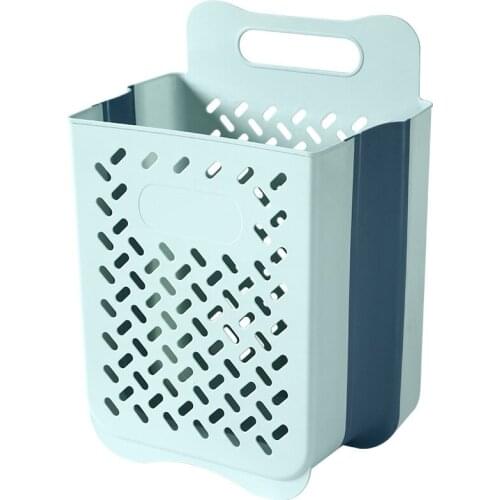 Large Portable Bathroom Folding Dirty Clothes Storage Basket Household Wall Hanging Punch-Free Laundry Basket Put Clothes Bucket