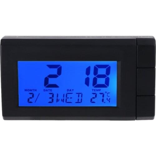 CT66 Car Thermometer Clock Digital Clock Mini Auto Watch Automotive Month Date Thermometer Color Backlight Decoration Ornament