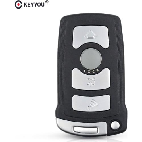 KEYYOU 4 Button Fob Car Key Case For BMW 7 Series E65 E66 E67 E68 745i 745Li 750i 750Li 760i Remote Key With Small Key