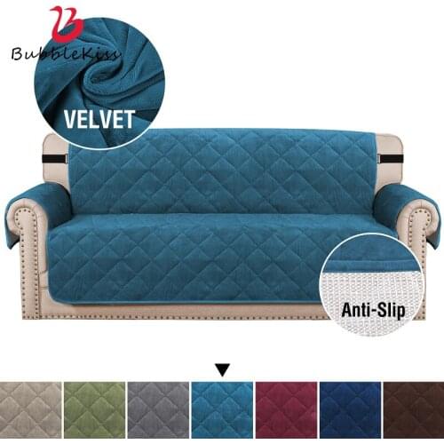 Bubble Kiss Sofa Cover Thick Wear-Resistant Non-Slip Solid Color Crystal Velvet Soft Comfortable Home Decor Couch Cushion Cover