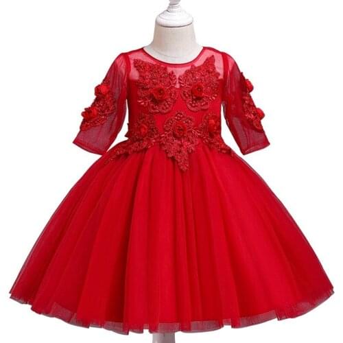 Child Birthday Dress Flower Girl Dresses For Party And Wedding 2020 Christmas Kids Clothes Lace Princess dress Kids Outfit