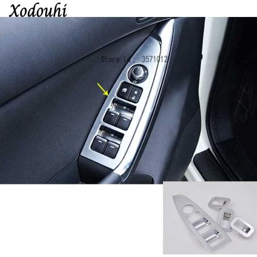 For Mazda CX-5 CX5 2013 2014 2015 2016 car ABS chrome door Window glass panel Armrest Lift Switch Button trim frame molding