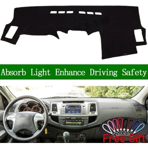 For Toyota Hilux SW4 Fortuner 2005 2006 2007 2008 2009 2010-2014 Sun Shade Dash Mat Pad Carpet Car Stickers Interior Accessories