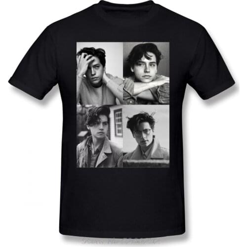 Cole Sprouse T Shirt Cole Sprouse Collage B W T-Shirt Male Cotton Tee Shirt Classic Printed Fun Plus Size Short-Sleeve Tshirt