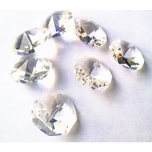 Top Quality 300pcs/lot 24mm K9 Crystal Octagon Beads in Two Holes Wedding Chandelier Lamp Putting Pp Christmas Tree Decoration